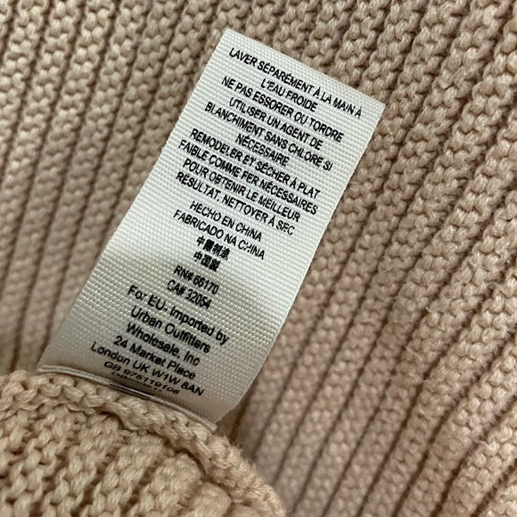 Free People Ribbed Slouchy Sweater V Neck Boho Boxy Chunky Neutral - Picture 7 of 8